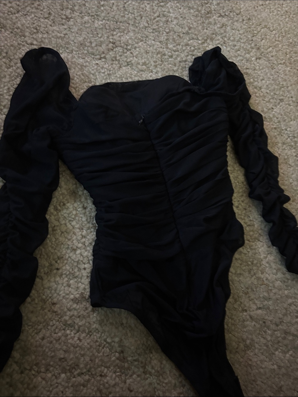 Black Ruffled One-Piece Swimsuit - Picture 2 of 3